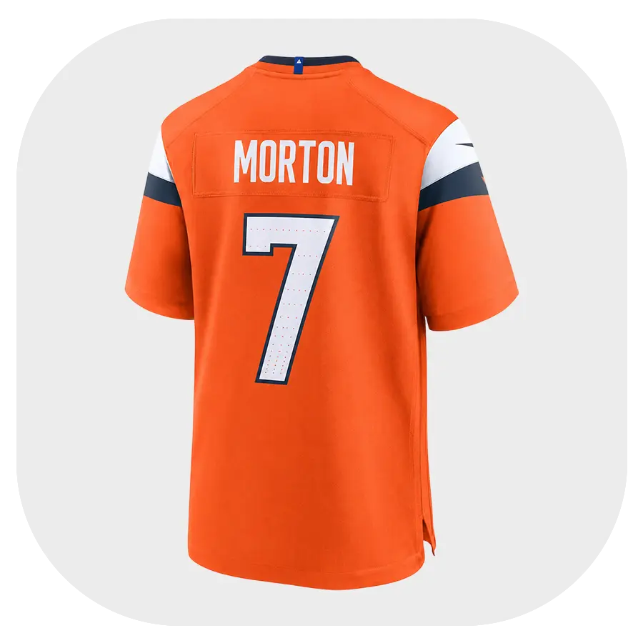 Back Look For Craig Morton Orange Broncos Team Game Jersey