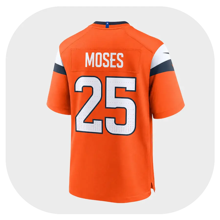 Back Look For Haven Moses Broncos Team Orange Jersey