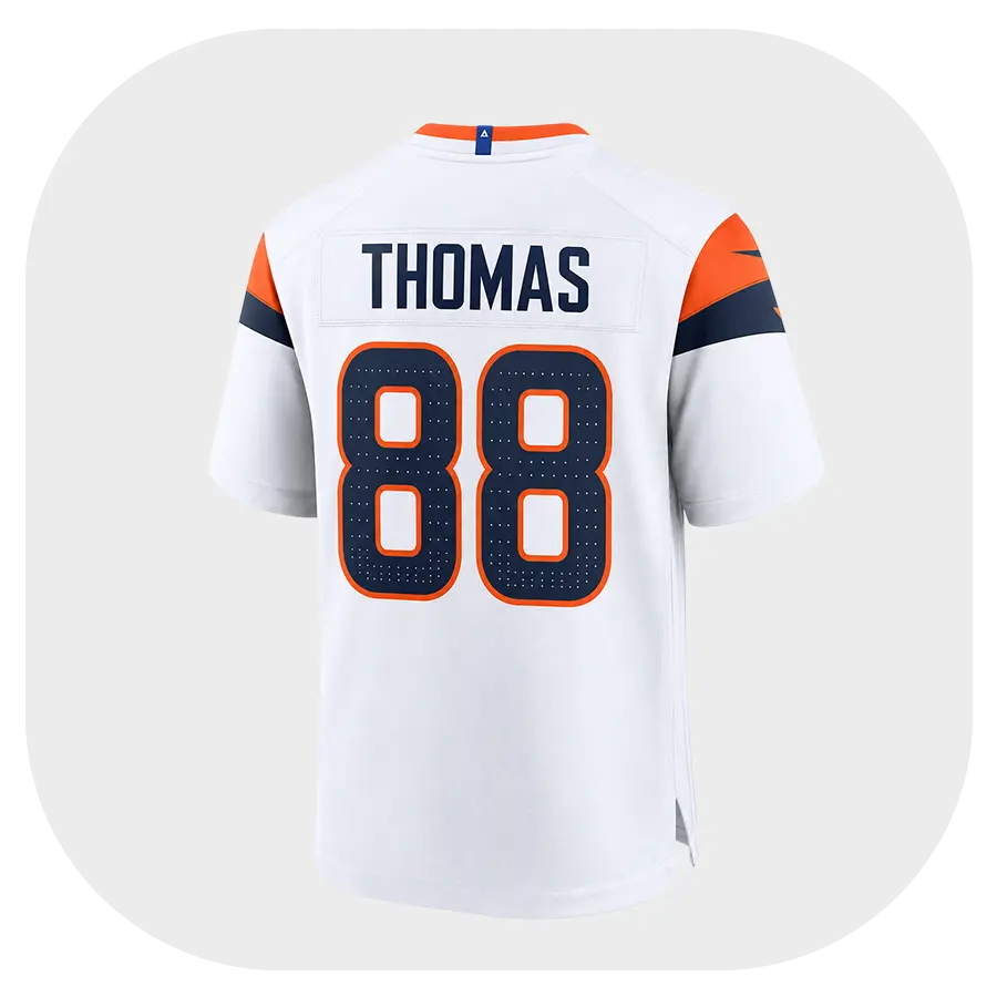 Demaryius Thomas Broncos Game White Jersey - Back Look