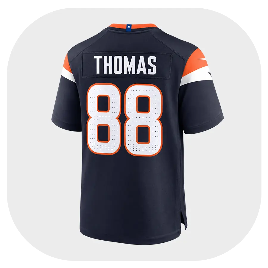 Demaryius Thomas Broncos Navy Game Jersey - Back Look