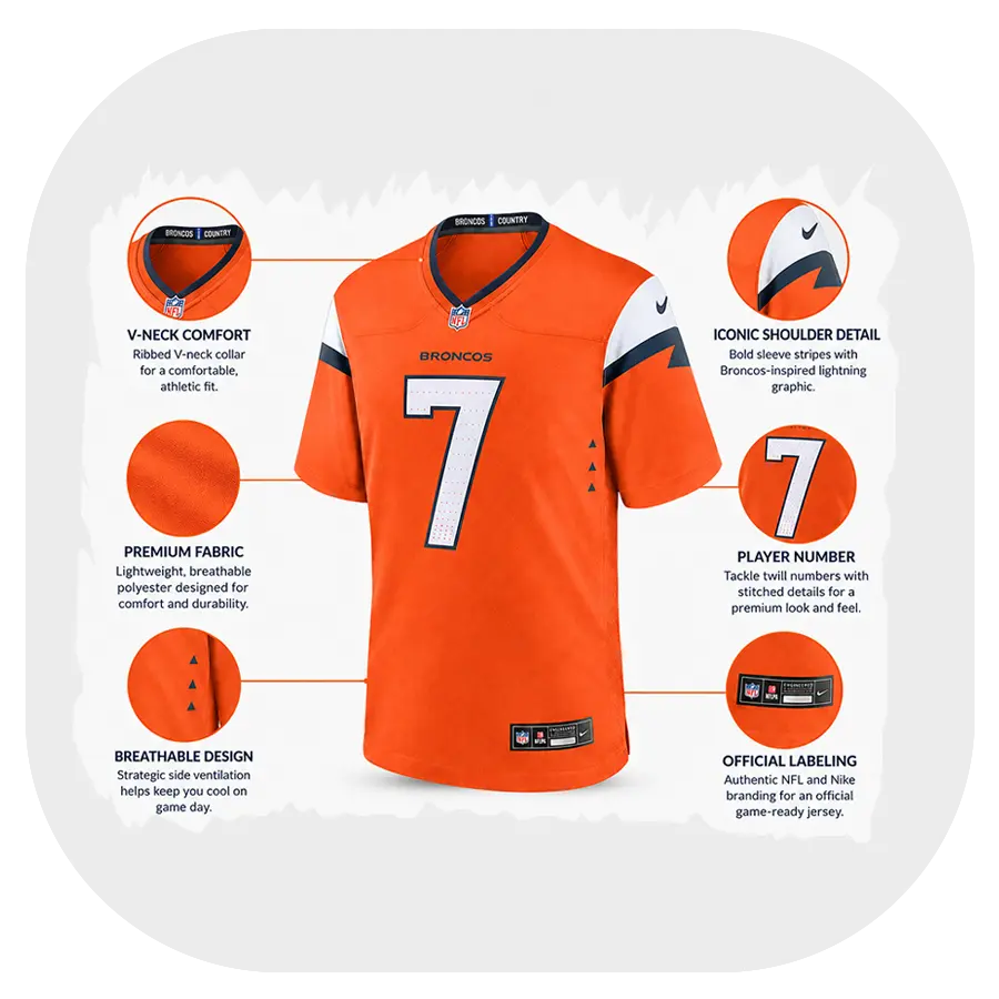 Details Look For Craig Morton Orange Broncos Team Game Jersey