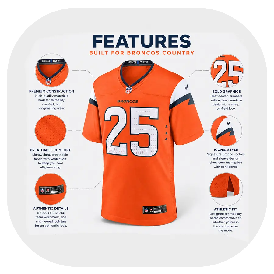 Details Look For Haven Moses Broncos Team Orange Jersey