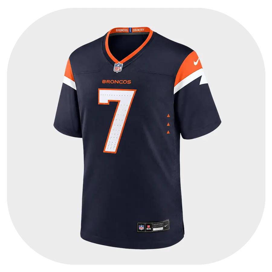 John Elway Broncos Game Navy Jersey - Front Look