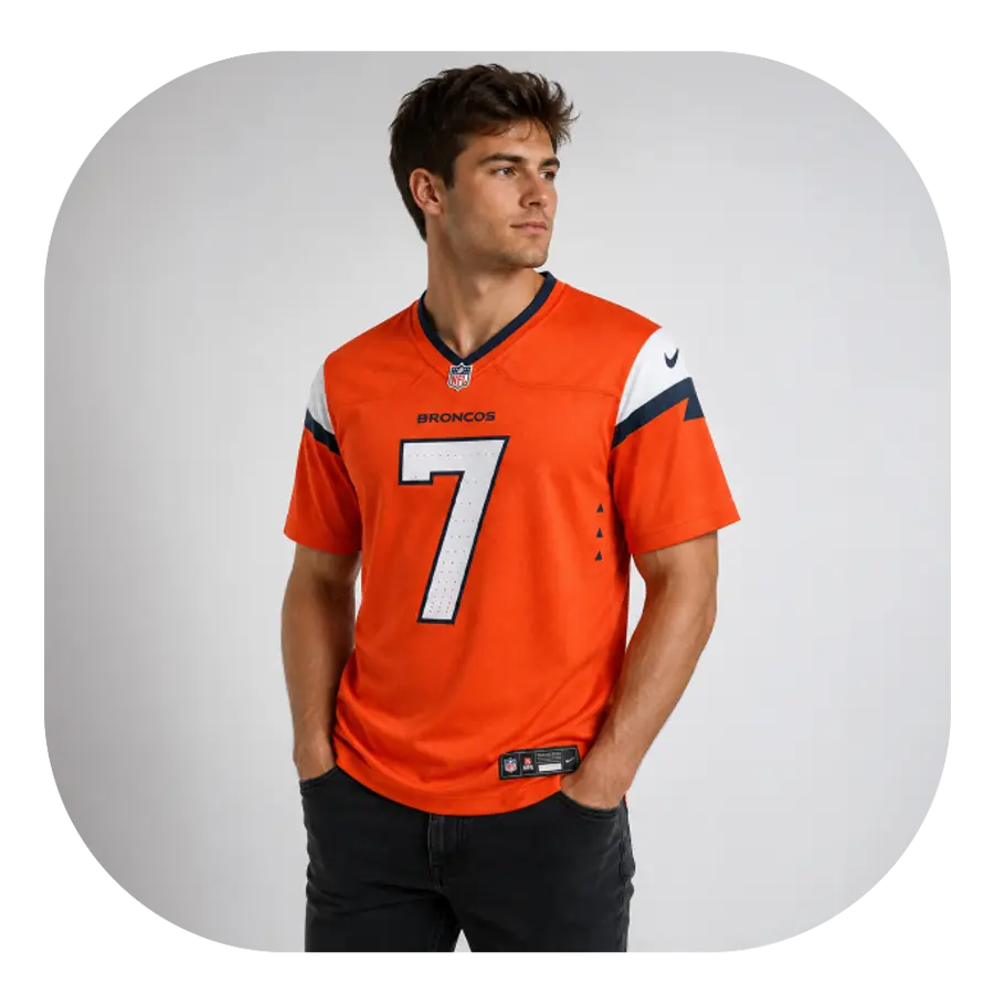John Elway Orange Broncos Fan Game Jersey - Look