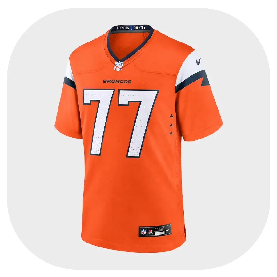 Karl Mecklenburg Orange Broncos Team Game Jersey - Front Look