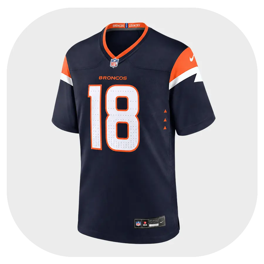 Peyton Manning Broncos Team Navy Jersey - Front Look