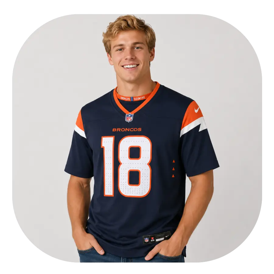 Peyton Manning Broncos Team Navy Jersey - Look