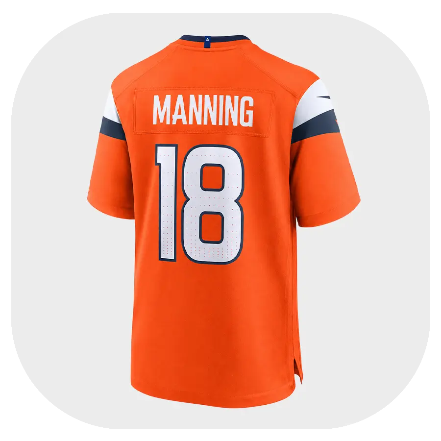 Peyton Manning Broncos Team Orange Game Jersey - Back Look