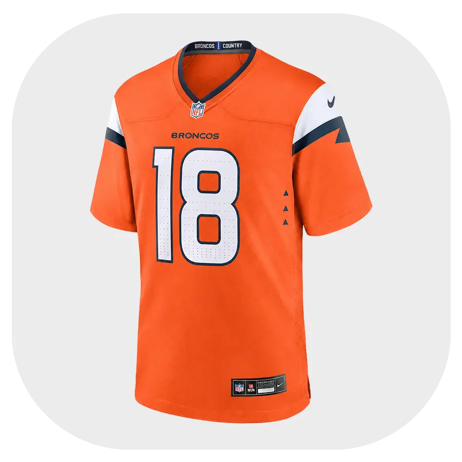 Peyton Manning Broncos Team Orange Game Jersey - Front Look