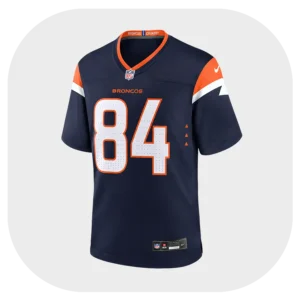 Shannon Sharpe Game Broncos Navy Jersey