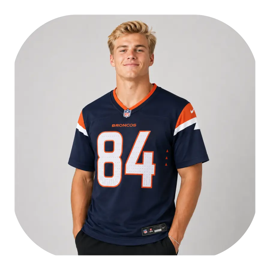 Shannon Sharpe Game Broncos Navy Jersey - Look