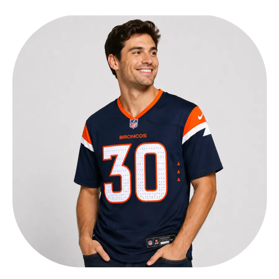 Terrell Davis Broncos Game Navy Jersey - Look