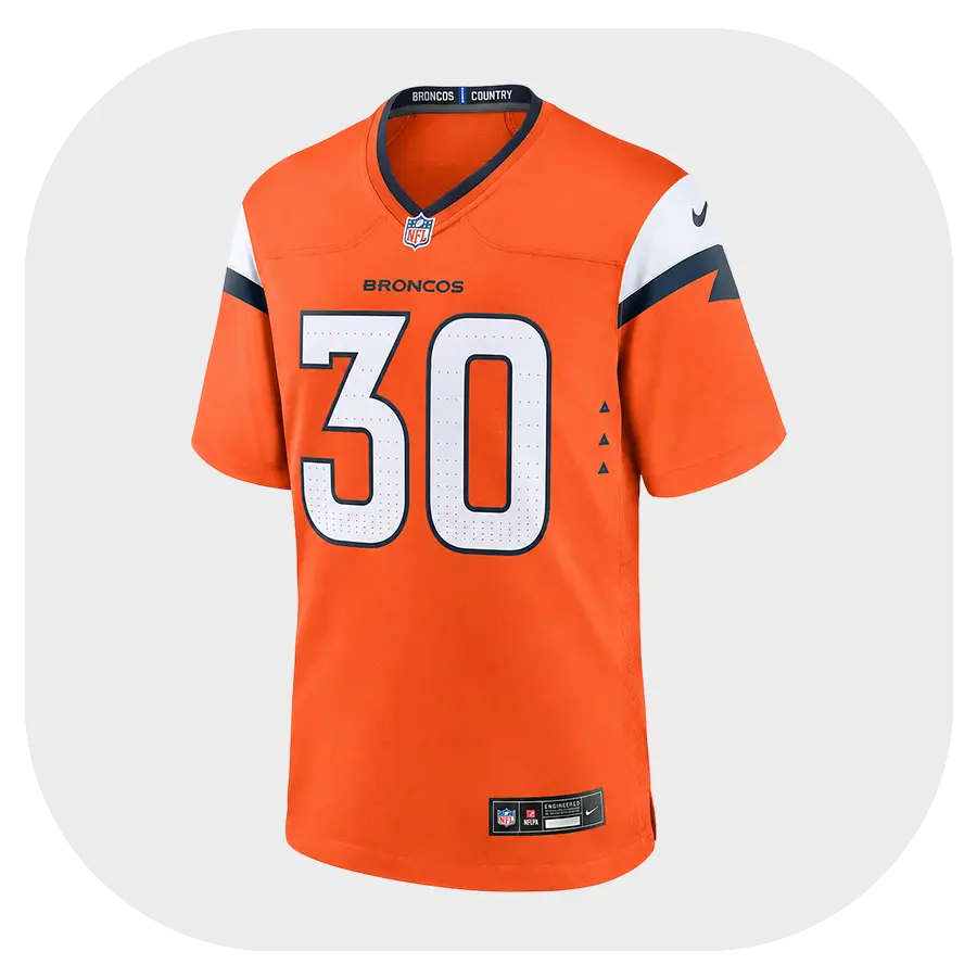 Terrell Davis Broncos Team Orange Jersey - Front Look