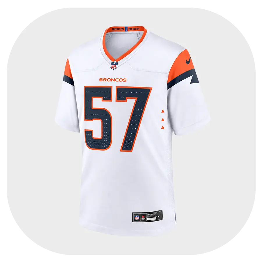 Tom Jackson Broncos Team White Game Jersey - Front Look