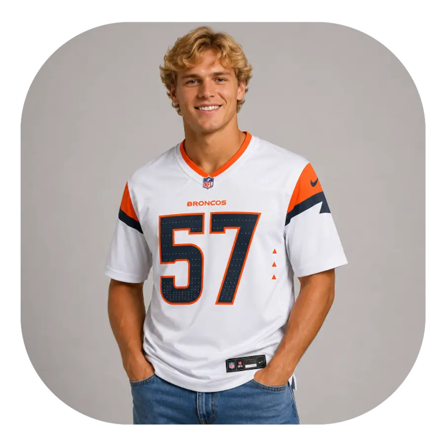 Tom Jackson Broncos Team White Game Jersey - Look