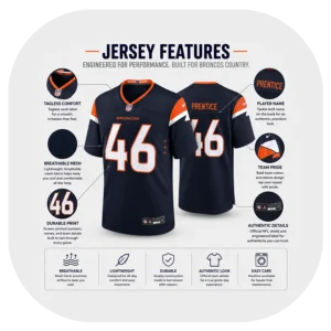 Adam Prentice Broncos Navy Game Jersey Details