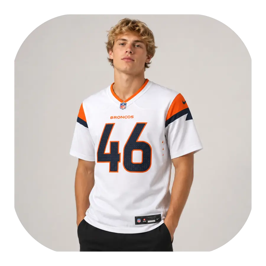 Adam Prentice White Broncos Game Jersey - Look Adam Prentice White Broncos Game Jersey Look