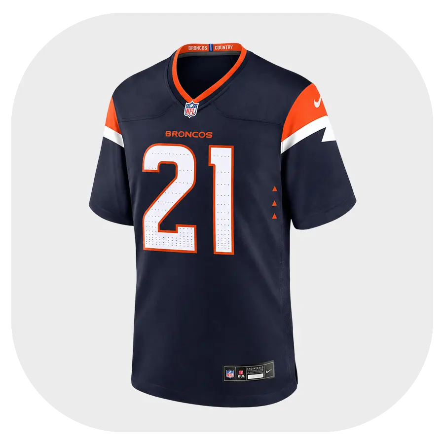 Aqib Talib Broncos Game Navy Jersey - Front Look