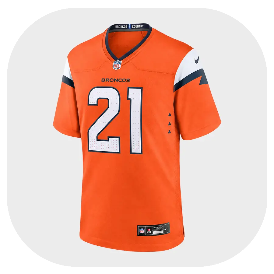Aqib Talib Broncos Team Orange Game Jersey - Front Look