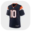 Bo Nix Broncos Navy Game Jersey Front Look
