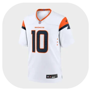 Bo Nix Broncos White Game Jersey