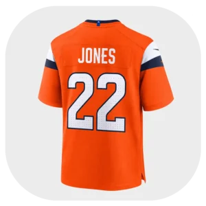 Brandon Jones Broncos Team Orange Game Jersey Back Look