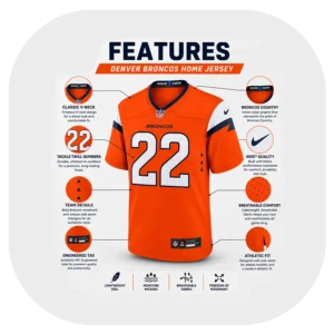 Brandon Jones Broncos Team Orange Game Jersey Details
