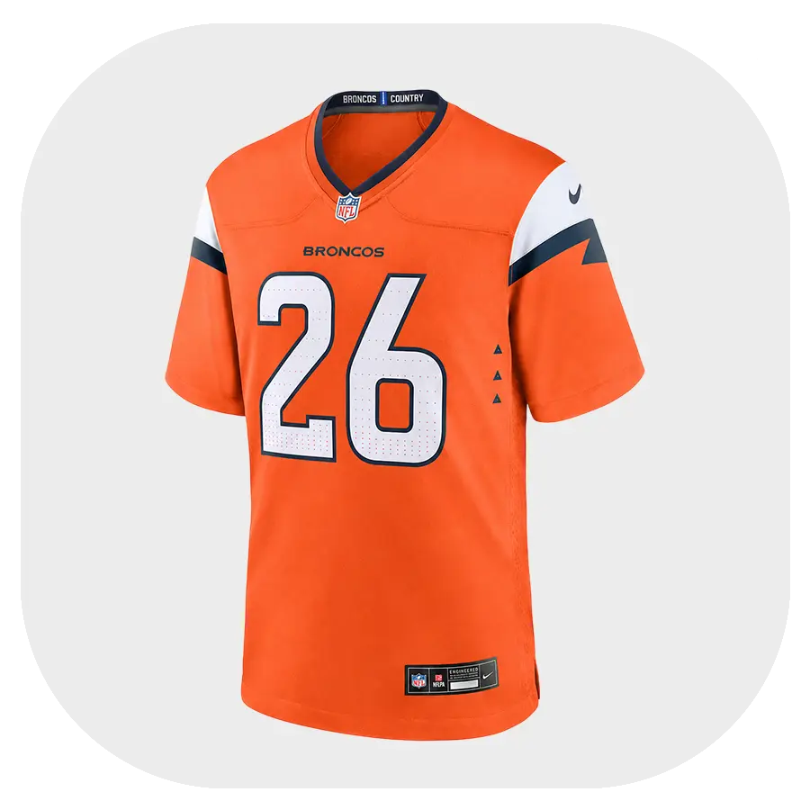 Clinton Portis Orange Broncos Game Jersey - Front Look