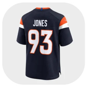 D.J. Jones Broncos Navy Game Jersey Back Look