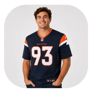 D.J. Jones Broncos Navy Game Jersey Look