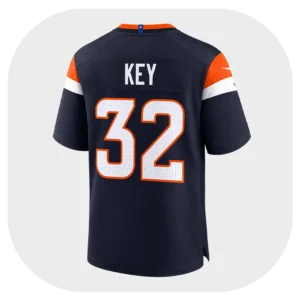 Dane Key Broncos Navy Game Jersey Back Look