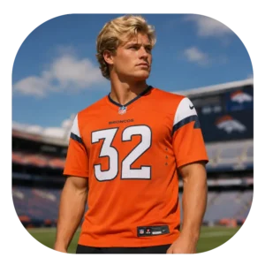 Dane Key Fan Broncos Orange Game Jersey Look
