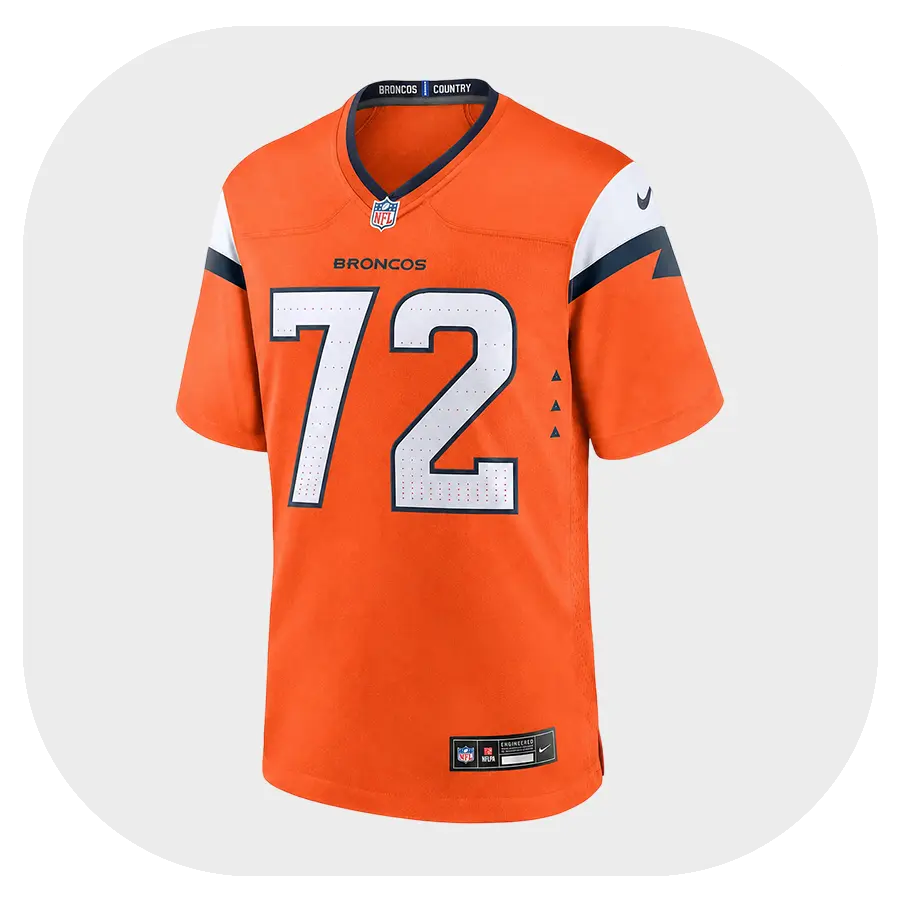Garett Bolles Broncos Game Orange Fan Jersey - Front Look