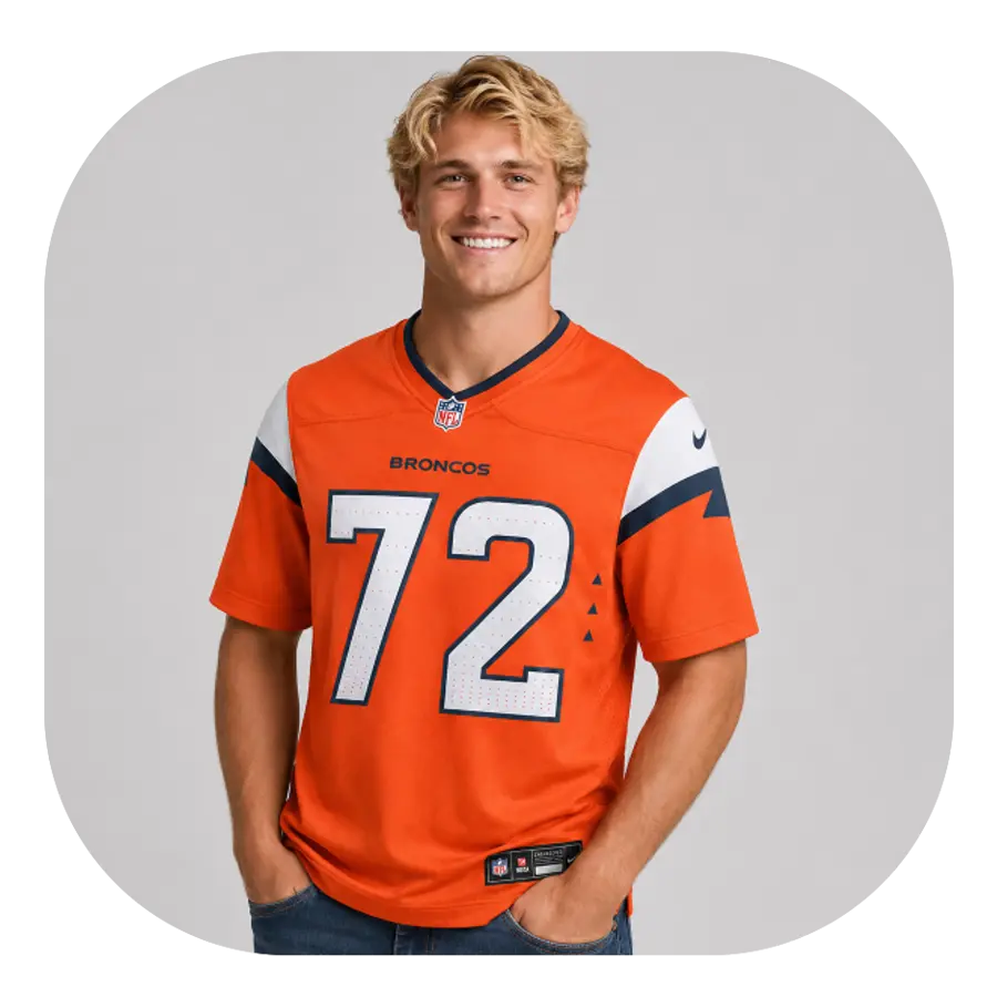 Garett Bolles Broncos Game Orange Fan Jersey -Look