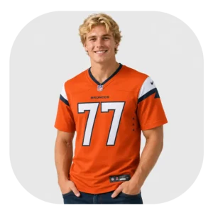 Guinn Meinerz Orange Broncos Fan Game Jersey Look
