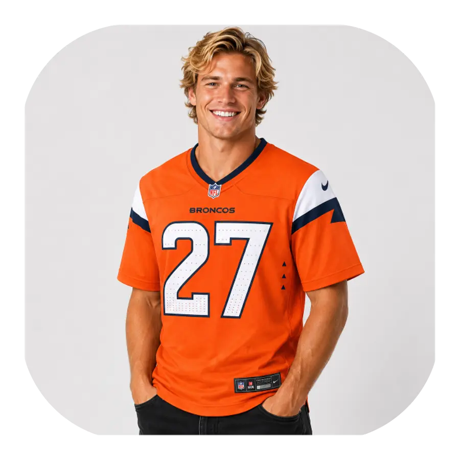 J.K. Dobbins Broncos Team Orange Game Jersey - Look