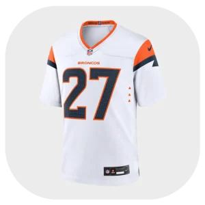 J.K. Dobbins White Broncos Game Jersey