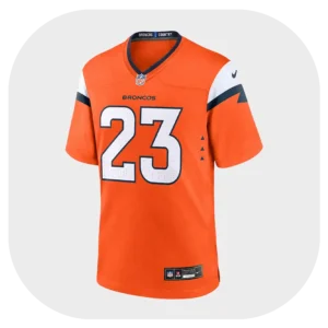 Jahdae Barron Broncos Team Orange Game Jersey