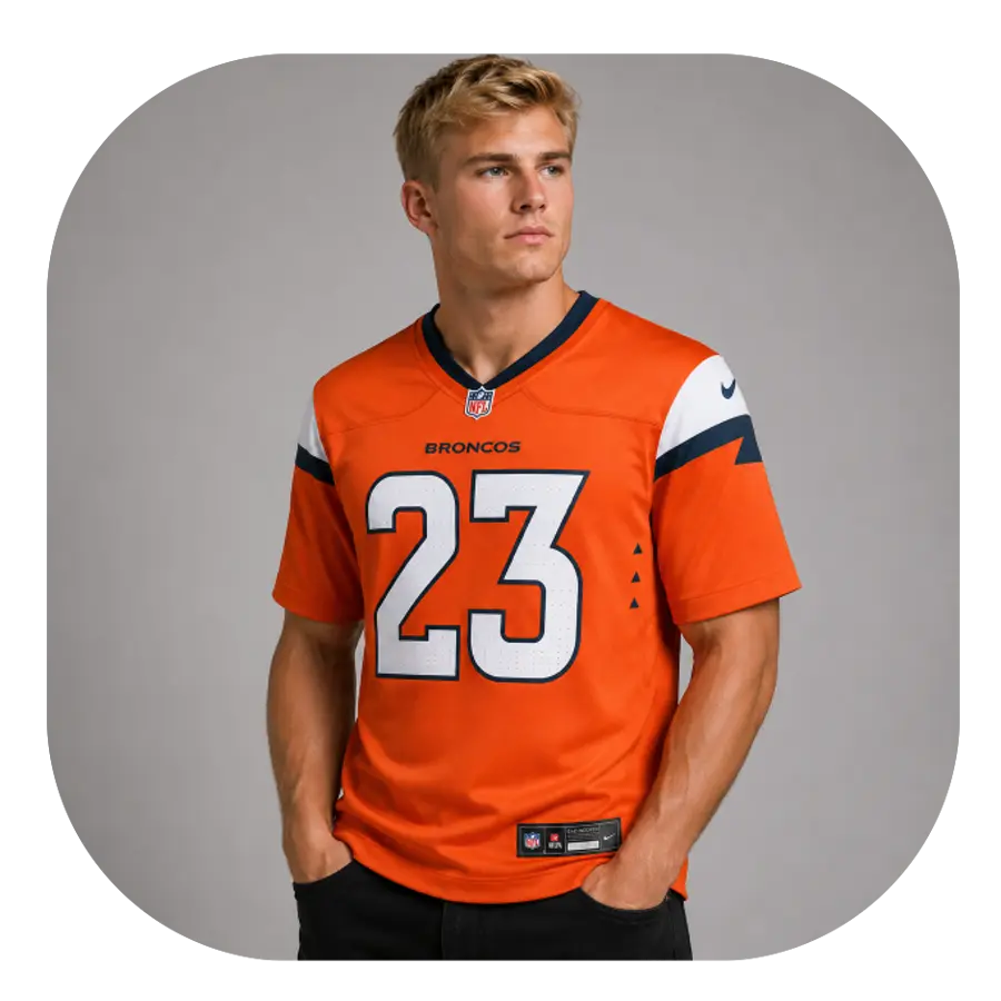 Jahdae Barron Broncos Team Orange Game Jersey - Look