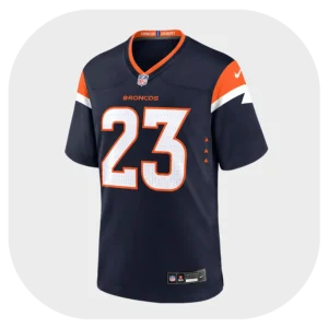 Jahdae Barron Broncos Navy #23 Game Jersey
