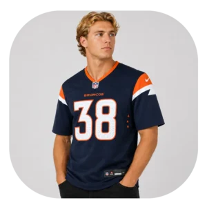 Jaleel Mclaughlin Navy Broncos Game Jersey Look