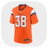 Jaleel Mclaughlin Orange Broncos Game Jersey Front Look