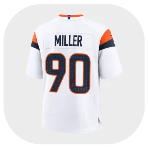 Jordan Miller Broncos White Team Jersey Back Look
