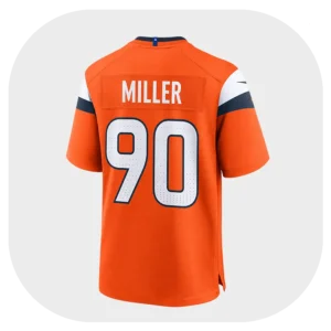 Jordan Miller Orange Broncos Game Jersey Back Look