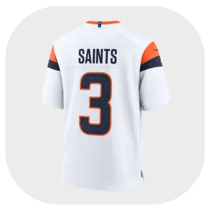 Lutz Saints Broncos Game White Jersey Back Look