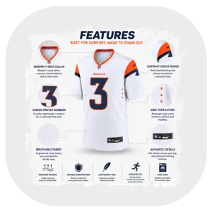 Lutz Saints Broncos Game White Jersey Details