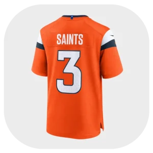 Lutz Saints Broncos Team Orange Game Jersey Back Look