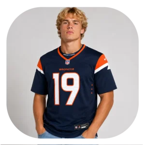 Marvin Mims Jr Navy Broncos Game Jersey Look