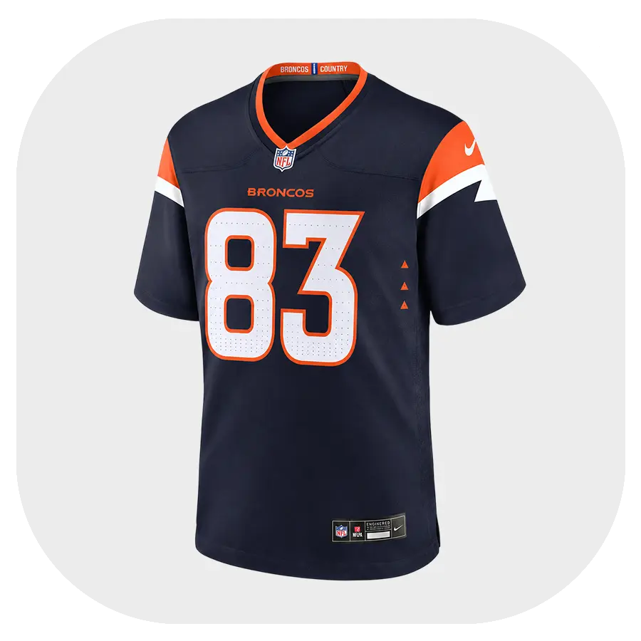 Michael Bandy Broncos Team Navy Game Jersey - Front Look