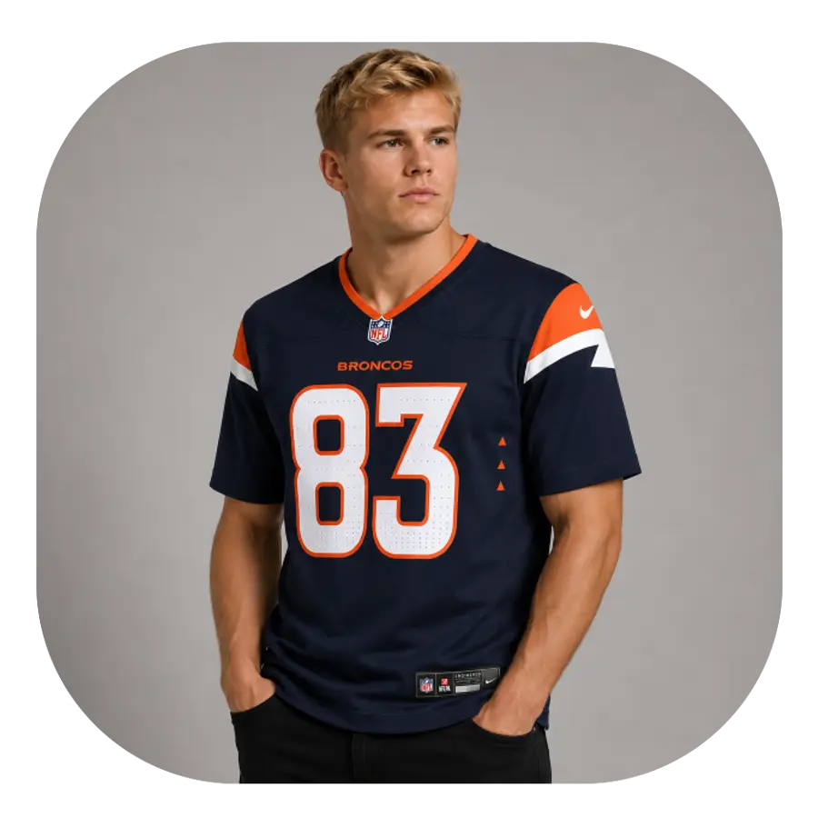 Michael Bandy Broncos Team Navy Game Jersey - Look